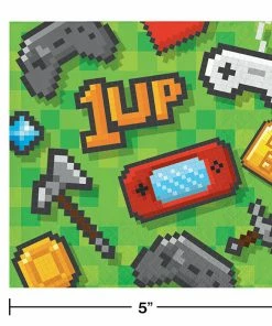 Creative Converting Video Game Party Beverage Napkins, 16 Ct Kids Birthday Party Themes
