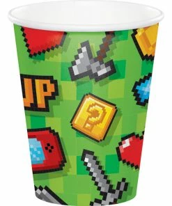 Creative Converting Kids Birthday Party Themes Gaming Party Hot/Cold Paper Cups 9 Oz., 8 Ct
