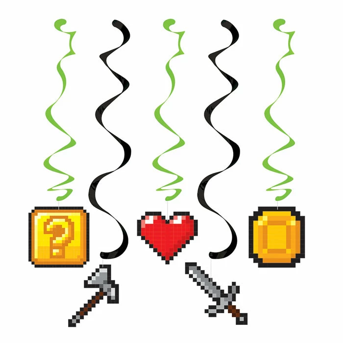 Creative Converting Video Game Party Dizzy Danglers, 5 Ct