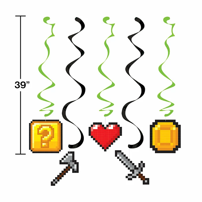 Creative Converting Video Game Party Dizzy Danglers, 5 Ct