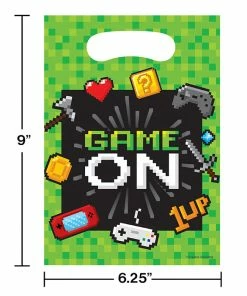 Creative Converting Video Game Party Favor Bag, 8 Ct