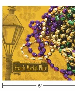 Creative Converting Mardi Gras Party Decorations Masks Of Mardi Gras Beverage Napkins, 16 Ct
