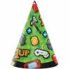 Creative Converting Kids Birthday Party Themes Video Game Party Party Hats, 8 Ct