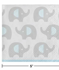 Creative Converting Little Peanut Boy Elephant Beverage Napkins, 16 Ct Baby Showers