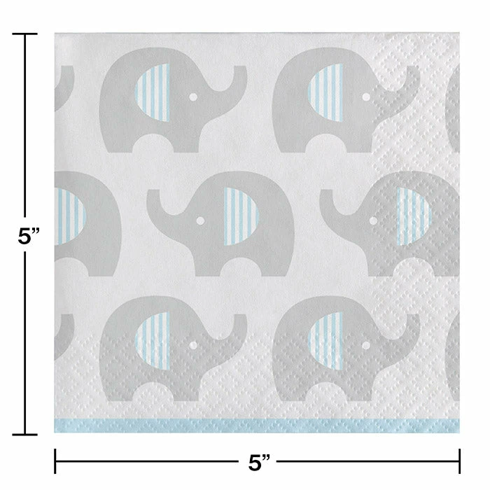 Creative Converting Little Peanut Boy Elephant Beverage Napkins, 16 Ct Baby Showers