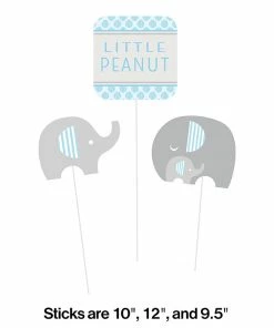 Creative Converting Little Peanut Boy Elephant Diy Centerpiece Sticks, 3 Ct Baby Showers