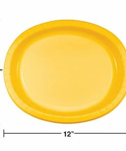Creative Converting Solid Color Tableware School Bus Yellow Oval Platter 10