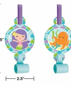 Creative Converting Mermaid Friends Blowouts W/Med, 8 Ct