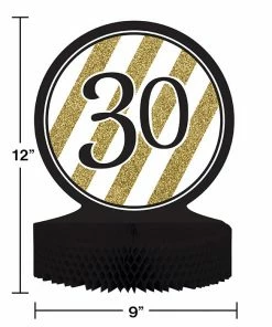 Creative Converting Black And Gold 30th Birthday Centerpiece Adult Birthday Party Themes