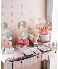 Creative Converting Baby Showers Little Peanut Girl Elephant Beverage Napkins, 16 Ct