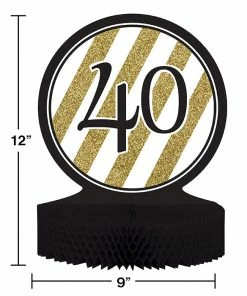 Creative Converting Adult Birthday Party Themes Black And Gold 40th Birthday Centerpiece