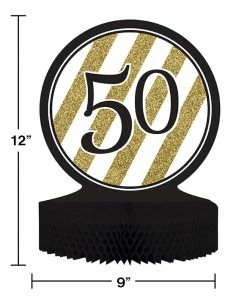 Creative Converting Black And Gold 50th Birthday Centerpiece Adult Birthday Party Themes