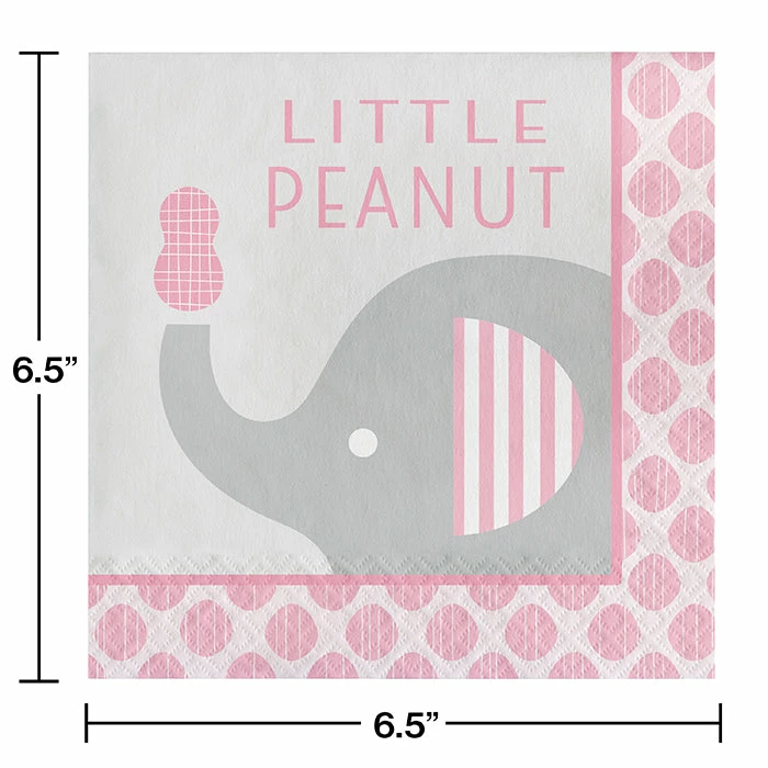 Creative Converting "Little Peanut" Girl Elephant Napkins, 16 Ct