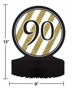 Creative Converting Adult Birthday Party Themes Black And Gold 90th Birthday Centerpiece