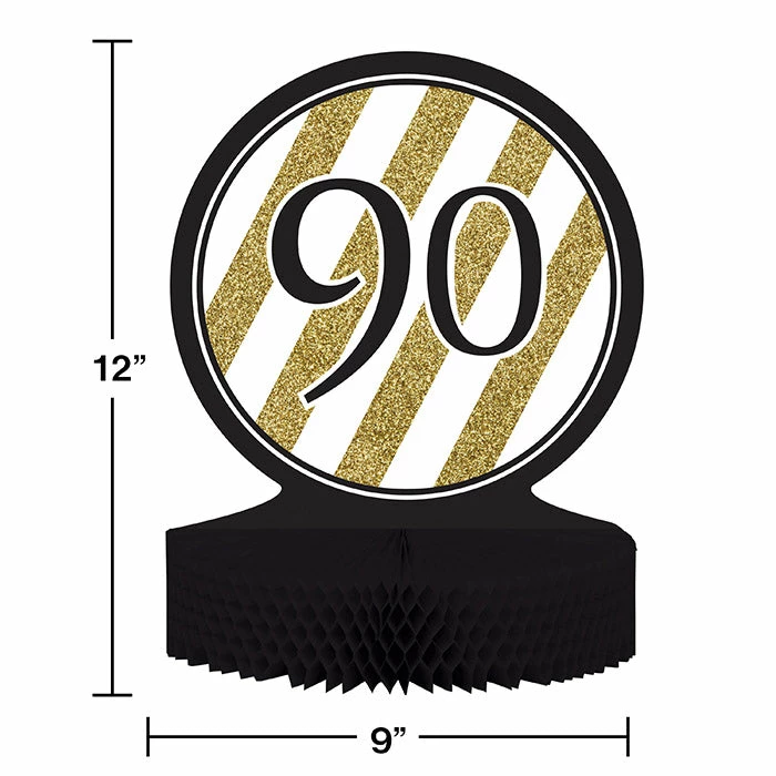 Creative Converting Adult Birthday Party Themes Black And Gold 90th Birthday Centerpiece