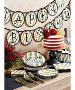 Creative Converting Black And Gold Napkins, 16 Ct