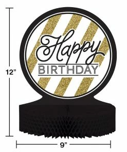 Creative Converting Black And Gold Centerpiece