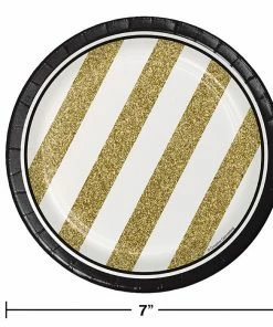 Creative Converting Black And Gold Dessert Plates, 8 Ct