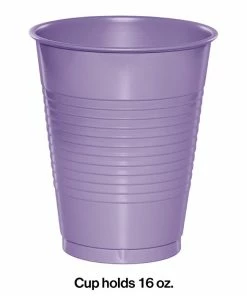 Creative Converting Luscious Lavender Plastic Cups, 20 Ct Solid Color Tableware