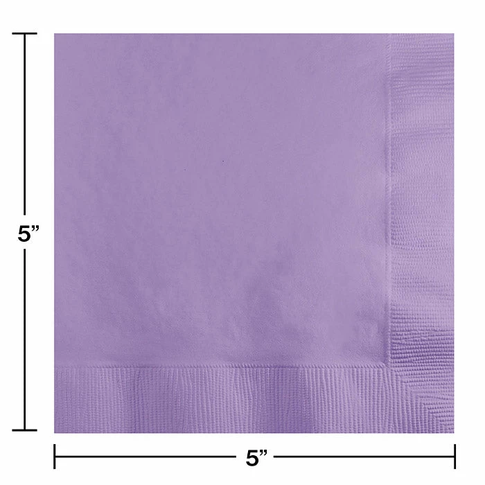 Creative Converting Luscious Lavender Beverage Napkin 2Ply, 50 Ct Solid Color Tableware