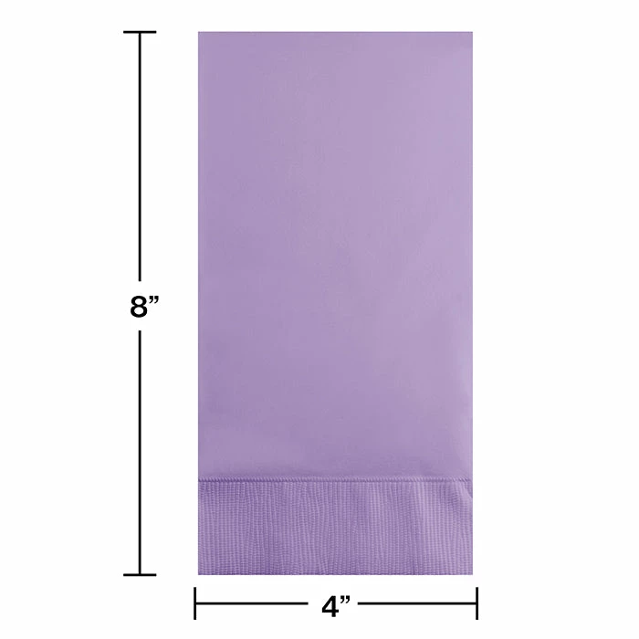Creative Converting Luscious Lavender Guest Towel, 3 Ply, 16 Ct Solid Color Tableware