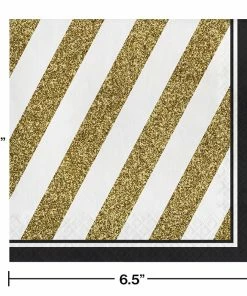Creative Converting Black And Gold Napkins, 16 Ct