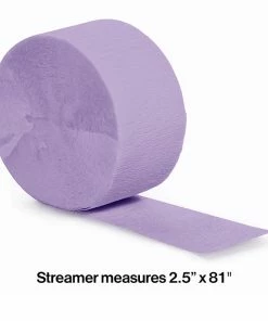 Creative Converting Solid Color Tableware Luscious Lavender Crepe Streamers 81'