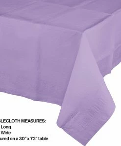 Creative Converting Solid Color Tableware Luscious Lavender Tablecover 54"X 108" Polylined Tissue