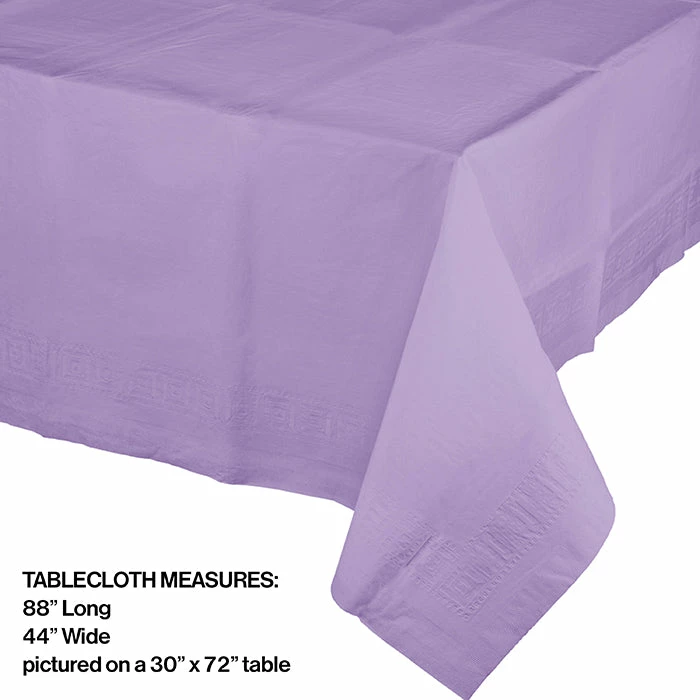Creative Converting Solid Color Tableware Luscious Lavender Tablecover 54"X 108" Polylined Tissue