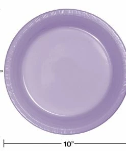 Creative Converting Luscious Lavender Plastic Banquet Plates, 20 Ct Solid Color Tableware