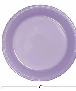 Creative Converting Solid Color Tableware Luscious Lavender Purple Plastic Dessert Plates, 20 Ct