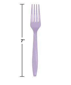 Creative Converting Solid Color Tableware Luscious Lavender Purple Plastic Forks, 24 Ct