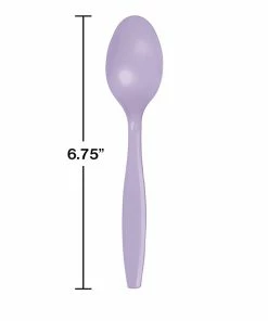Creative Converting Solid Color Tableware Luscious Lavender Purple Plastic Spoons, 24 Ct