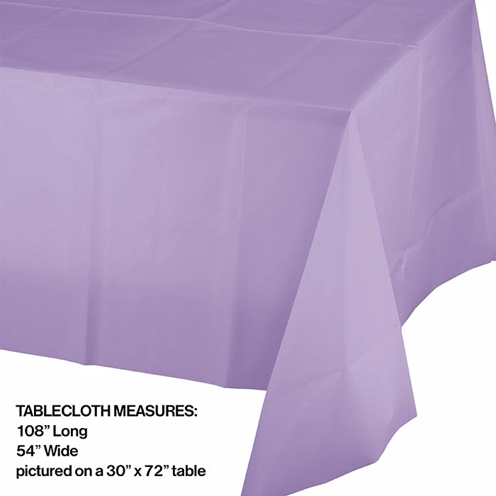 Creative Converting Luscious Lavender Tablecover Plastic 54" X 108"