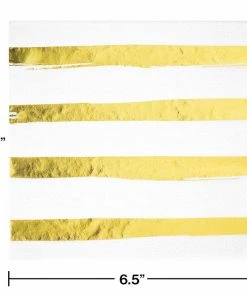 Creative Converting Toc White Gold Foil Luncheon Napkin 3Ply, Foil Stamp Gold, 16 Ct Solid Color Tableware