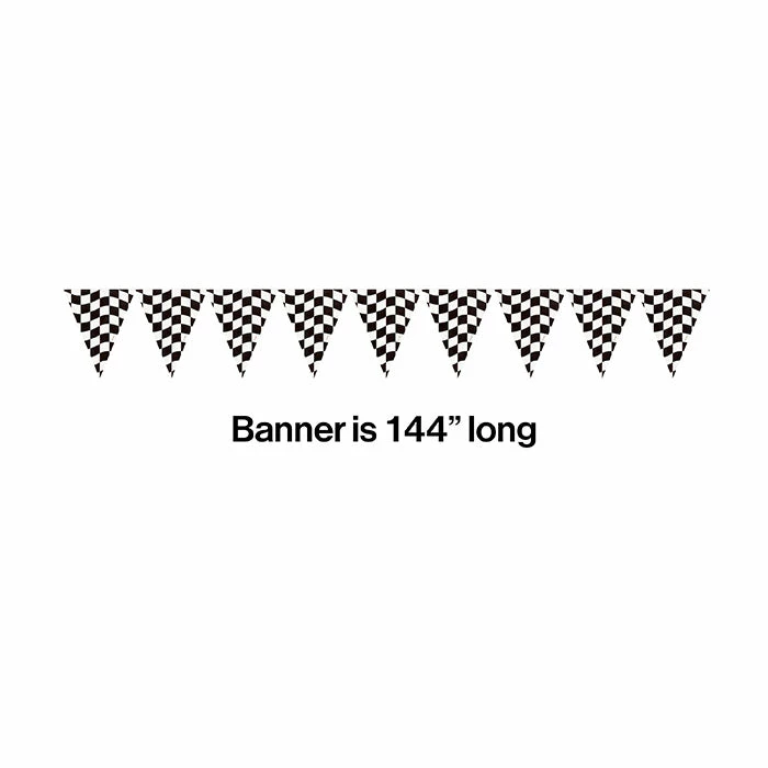 Creative Converting Black And White Check Banner Racing Theme Party Decorations