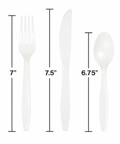 Creative Converting White Assorted Cutlery White, 18 Ct Solid Color Tableware
