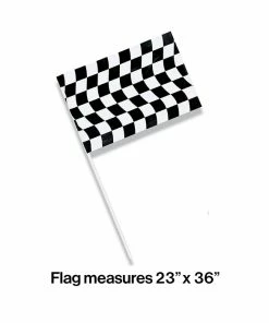 Creative Converting Black And White Check Plastic Flag Racing Theme Party Decorations