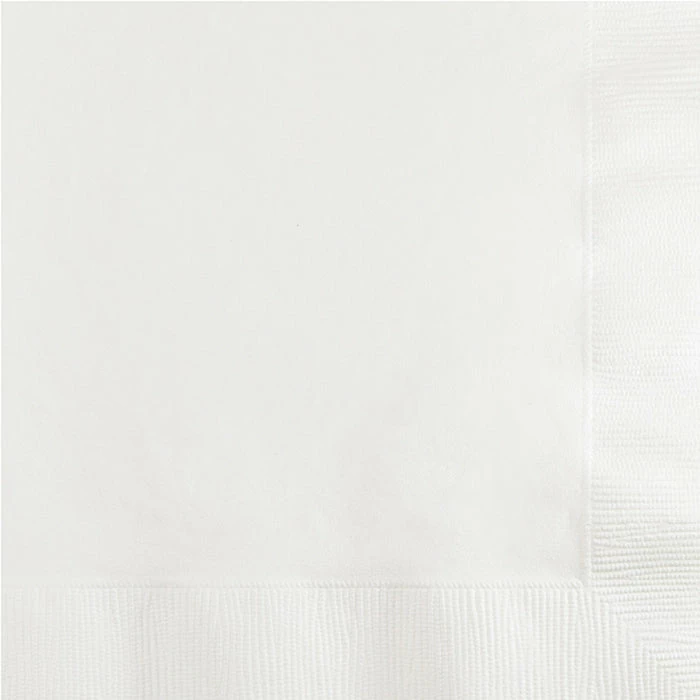 Creative Converting White Beverage Napkin, 3 Ply, 50 Ct Solid Color Tableware
