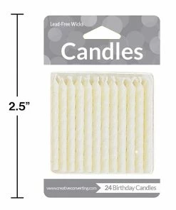 Creative Converting White Candles, 24 Ct Birthday Party Candles