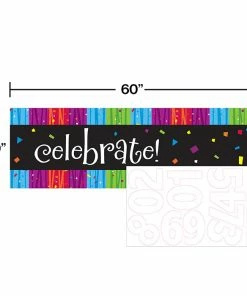 Creative Converting Milestone Celebrations Giant Party Banner W/Stck Adult Birthday Party Themes