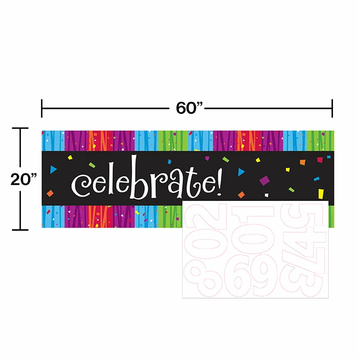 Creative Converting Milestone Celebrations Giant Party Banner W/Stck Adult Birthday Party Themes
