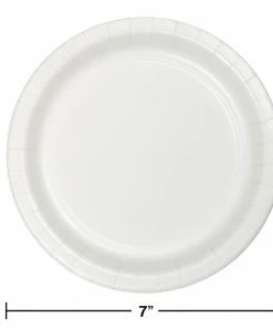 Creative Converting Solid Color Tableware White Dessert Plate, 75 Ct