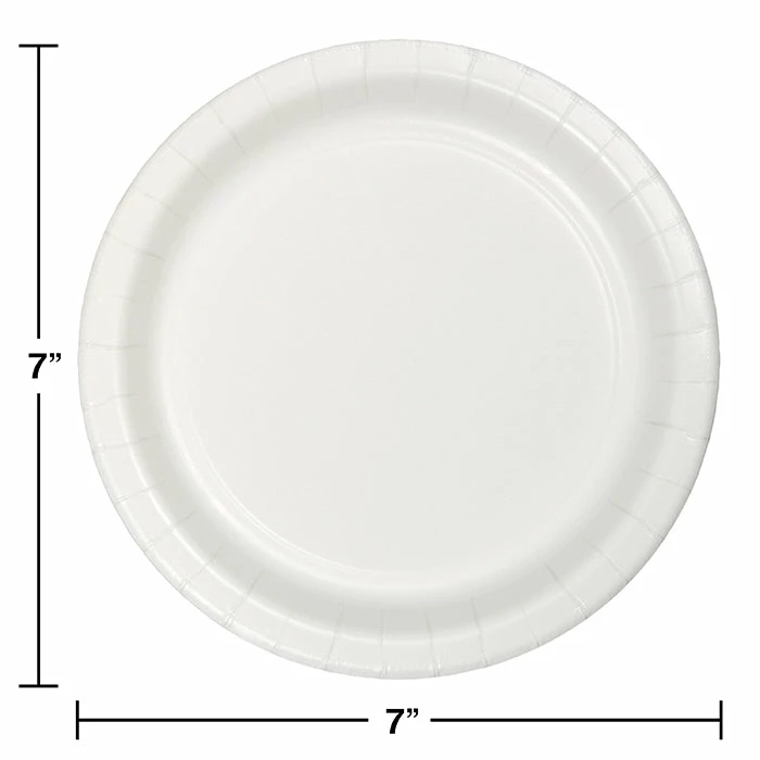 Creative Converting Solid Color Tableware White Dessert Plate, 75 Ct