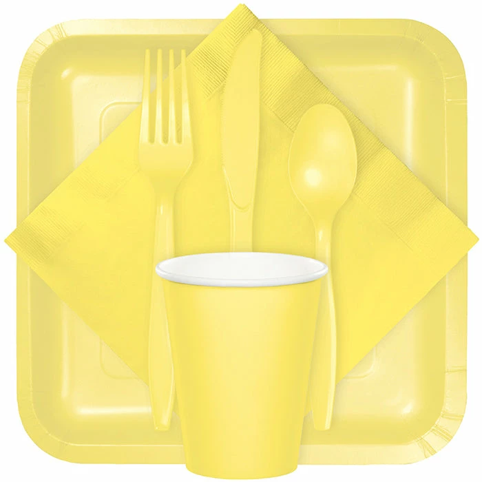 Creative Converting Mimosa Yellow Plastic Forks, 24 Ct Solid Color Tableware