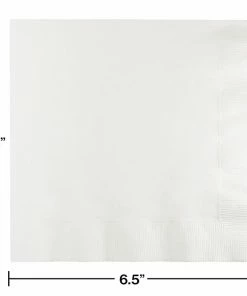Creative Converting Solid Color Tableware White Luncheon Napkin 3Ply, 50 Ct