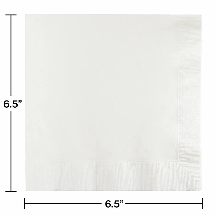 Creative Converting Solid Color Tableware White Luncheon Napkin 3Ply, 50 Ct