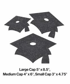 Creative Converting Black Mortarboard Graduation Cutouts, 12 Ct Graduation Party Supplies
