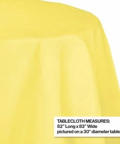 Creative Converting Solid Color Tableware Mimosa Tablecover, Octy Round 82" Polylined Tissue