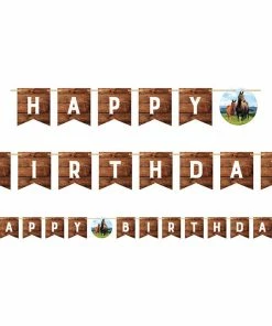 Creative Converting Kids Birthday Party Themes Horse And Pony Shaped Banner With Twine